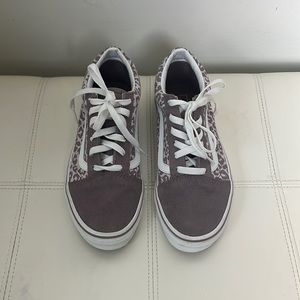 Purple cheetah print old school vans size 6.5